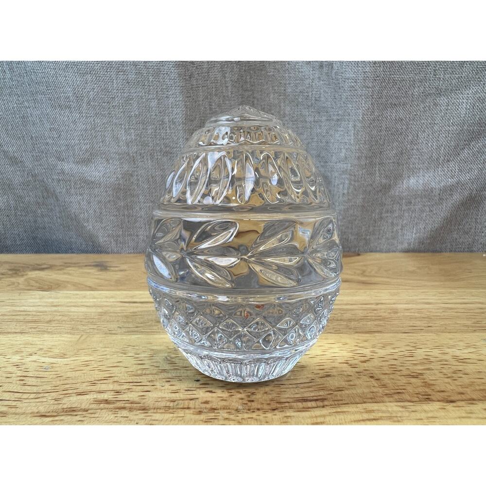 Vintage Franklin Mint Pressed Glass Crystal Egg 1988 3” Made in Germany RARE